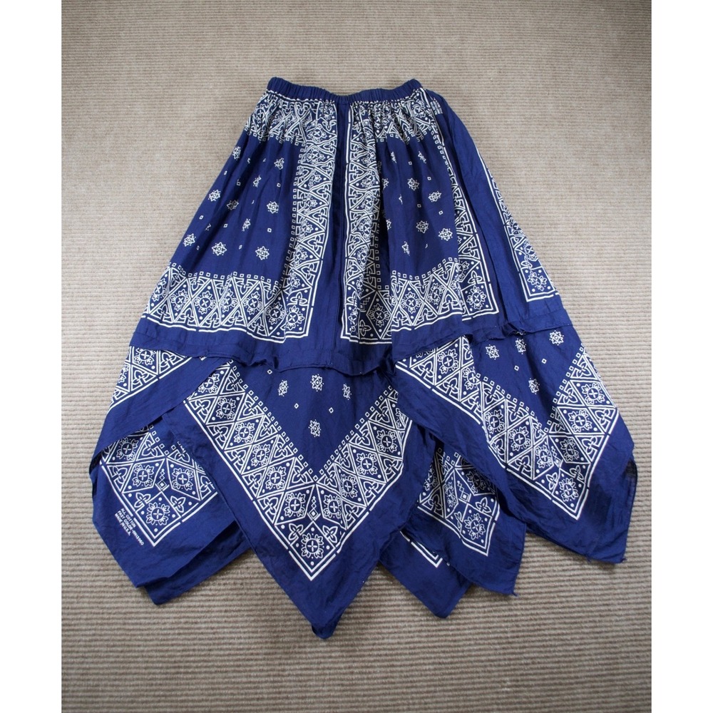 Handmade Navy Blue Cotton Bandana Handkerchief Skirt